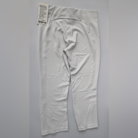 NWT- Lululemon Ribbed Softstreme Zip-Leg HR Crop 25" in white, size 10. - Picture 4 of 11